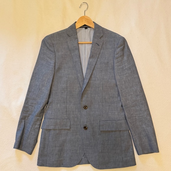 J. Crew Ludlow suit jacket in Italian Wool-Linen size 36R Blue Gray - Picture 1 of 6